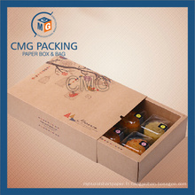Boîte à pâtisserie en carton Kraft en bon état recyclé de bonne qualité (boîte à gâteaux CMG-022)